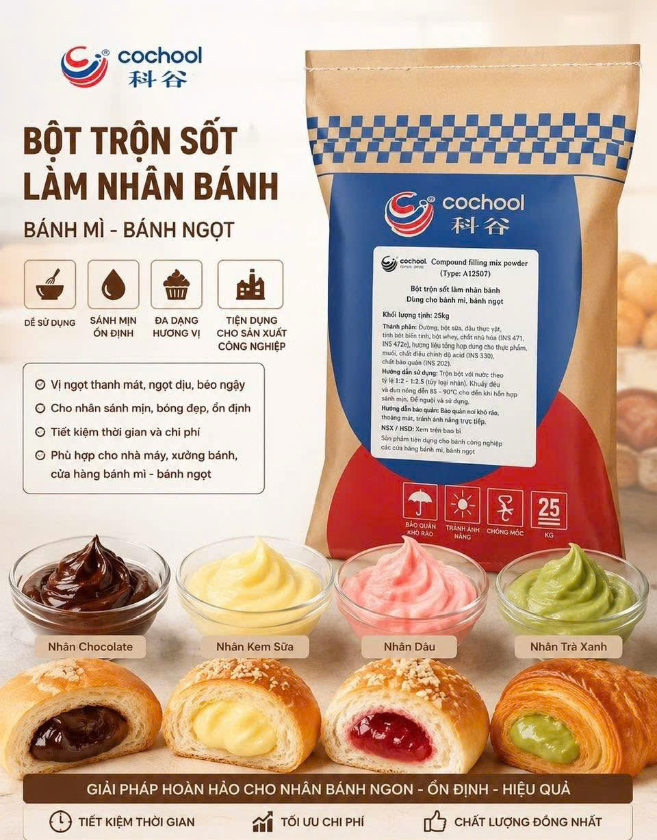 Bột trộn sốt làm nhân bánh Cochool
